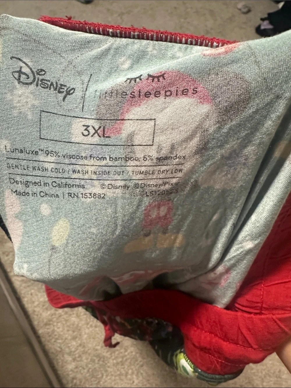 Little Sleepies Red women’s pants with Mickey Print